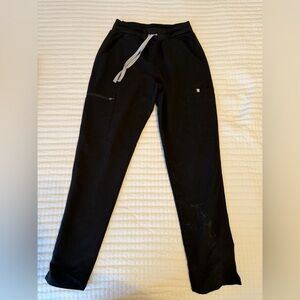 Figs Black Joggers with Gray Drawstring